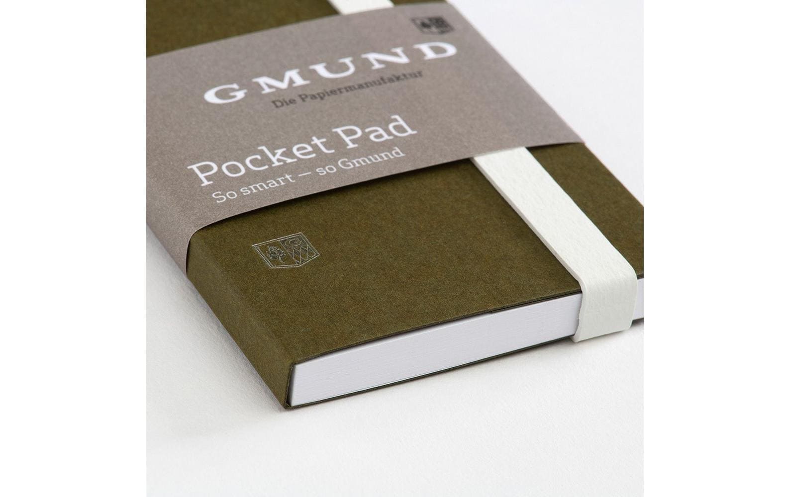 Gmund Notizbuch Pocket Pad 6.7 x 13.8 cm, Blanko, Olivgrün