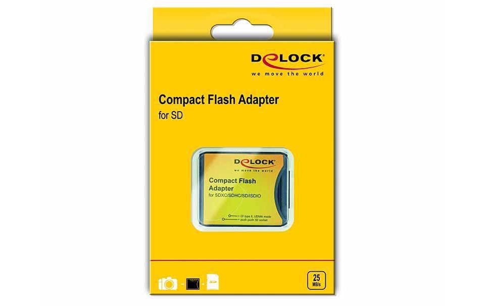 Delock CF-Adapter Compact Flash Typ II für SD/SDHC/SDXC/MMC-Karten