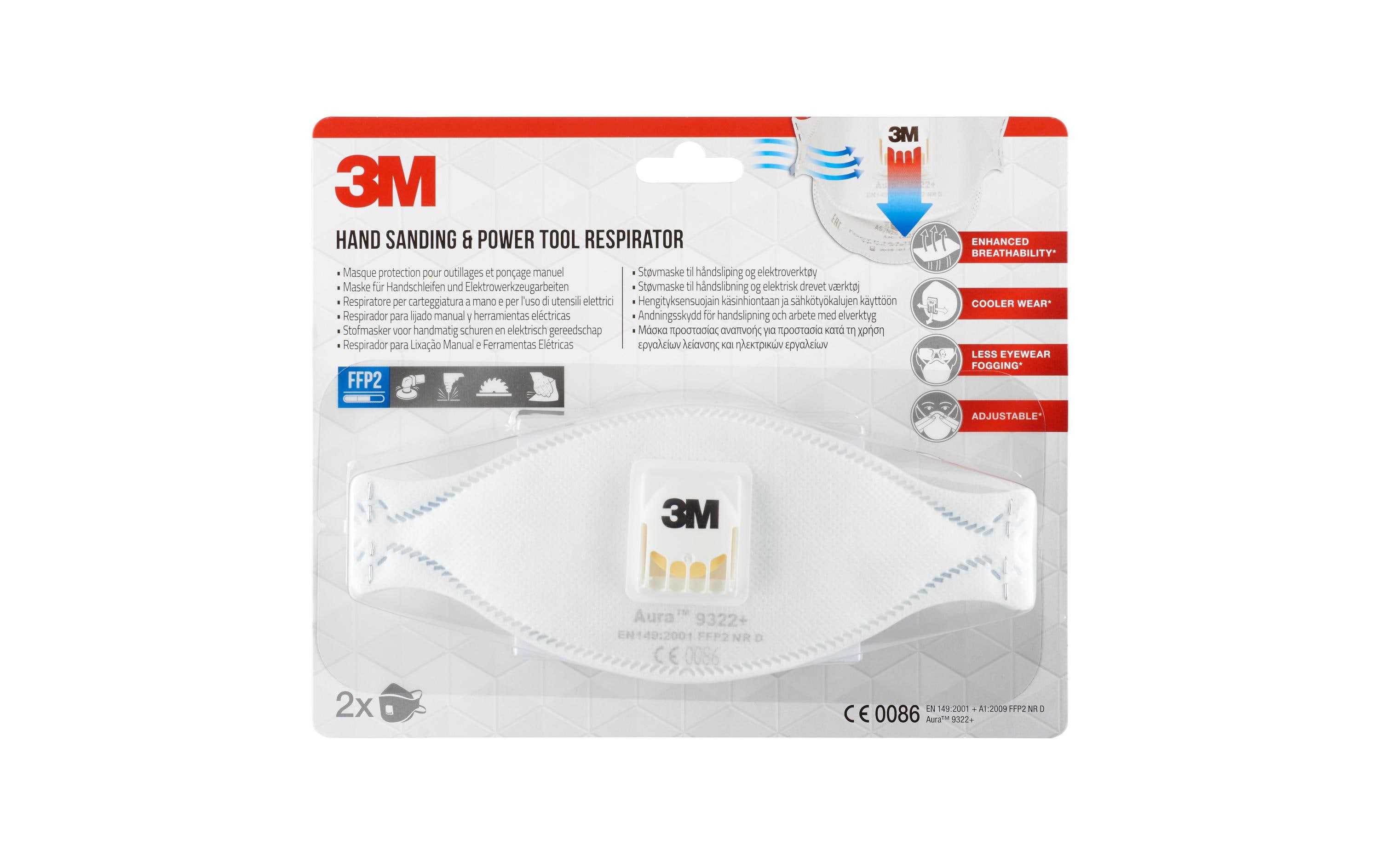 3M Feinstaubmaske 9322+ FFP2 3M Feinstaubmaske 9322+ FFP2