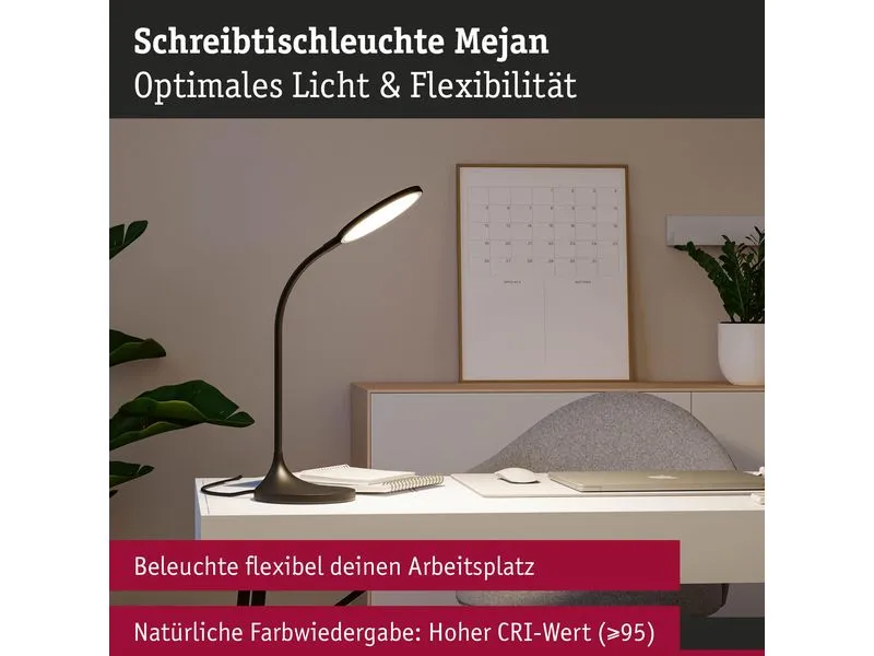 Paulmann Schreibtischleuchte Schwarz, matt