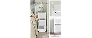 VASAGLE Nachttisch 25 x 65 cm, Weiss