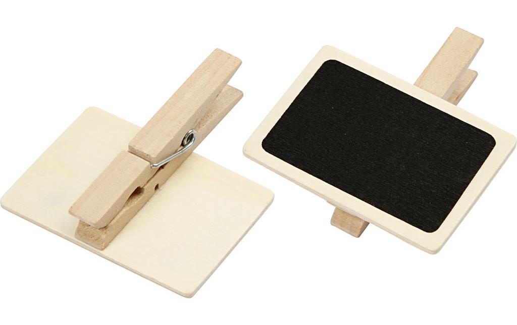 Creativ Company Minikreidetafel mit Klammern 6.8 x 4.7 cm, 6 Stück