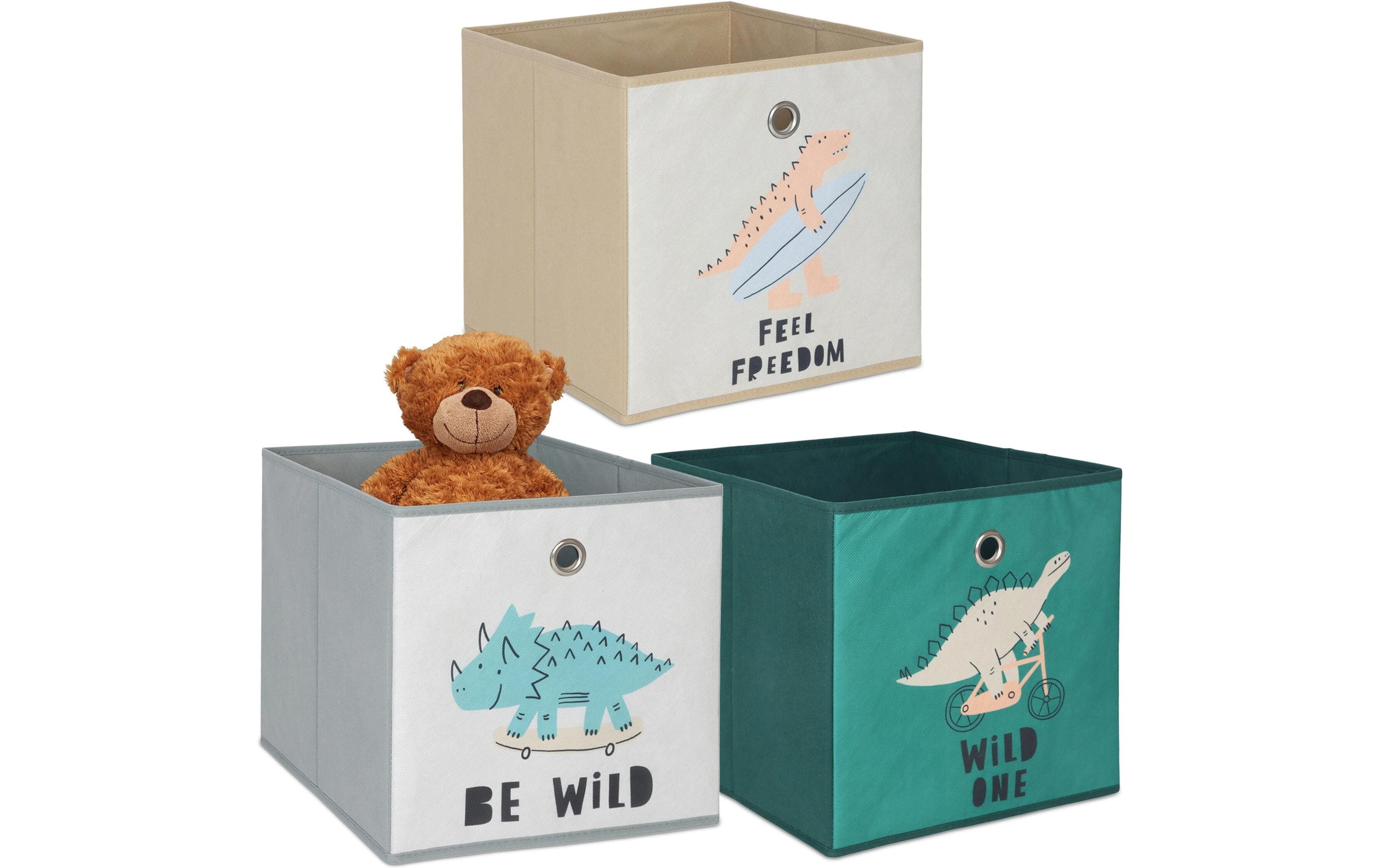 relaxdays Spielzeugbox Dino 3 Stück relaxdays Spielzeugbox Dino 3 Stück
