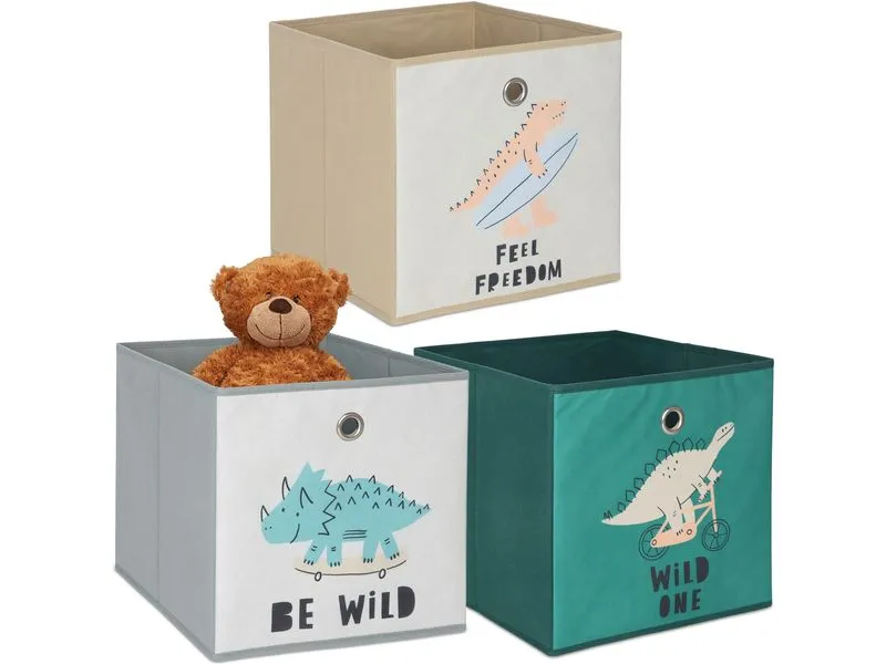 relaxdays Spielzeugbox Dino 3 Stück relaxdays Spielzeugbox Dino 3 Stück