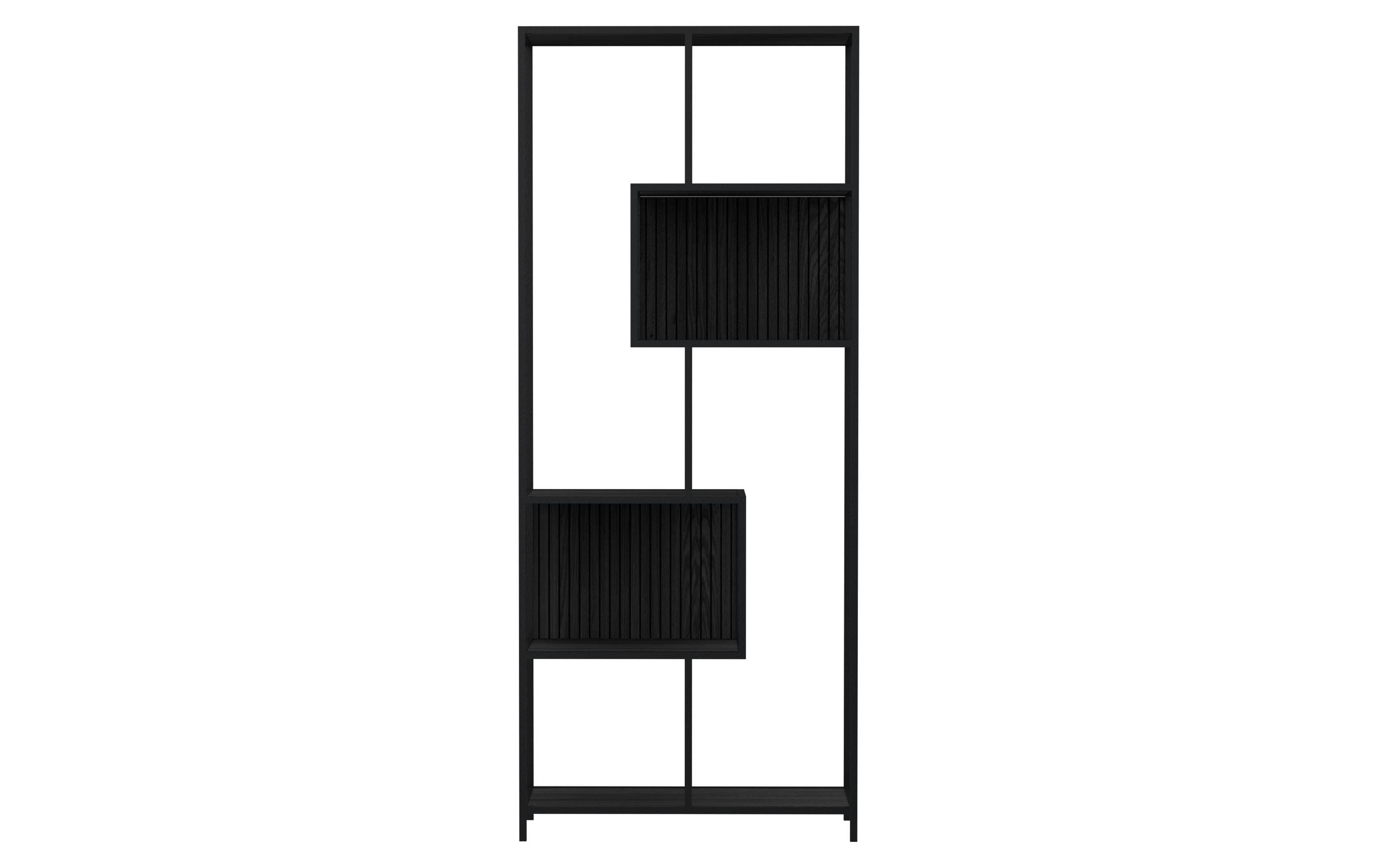 AC Design Regal Seaford offen Schwarz, 77 x 35 x 185 cm