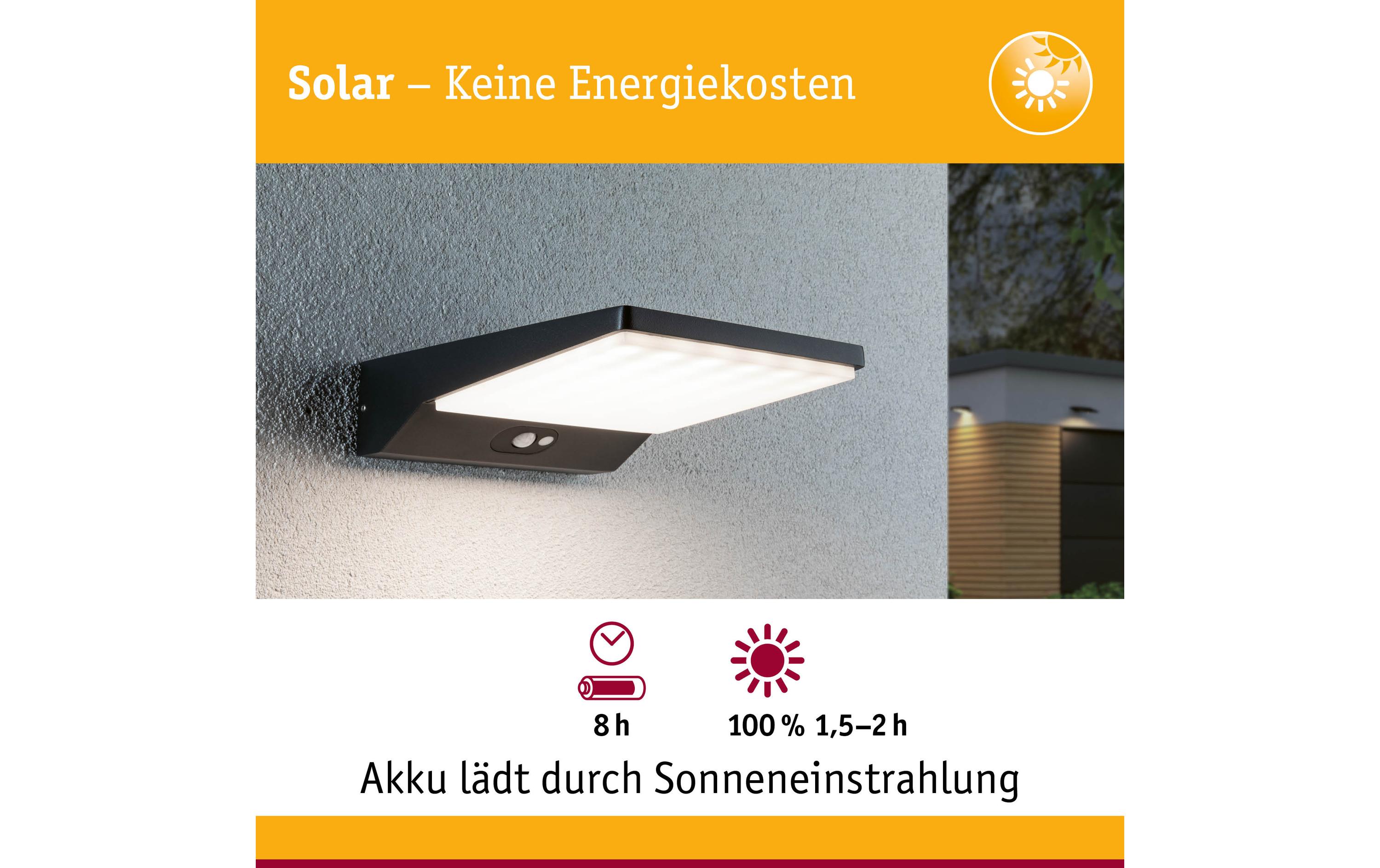 Paulmann Solar LED Aussenwandleuchte Ronas, Dunkelgrau Paulmann Solar LED Aussenwandleuchte Ronas, Dunkelgrau
