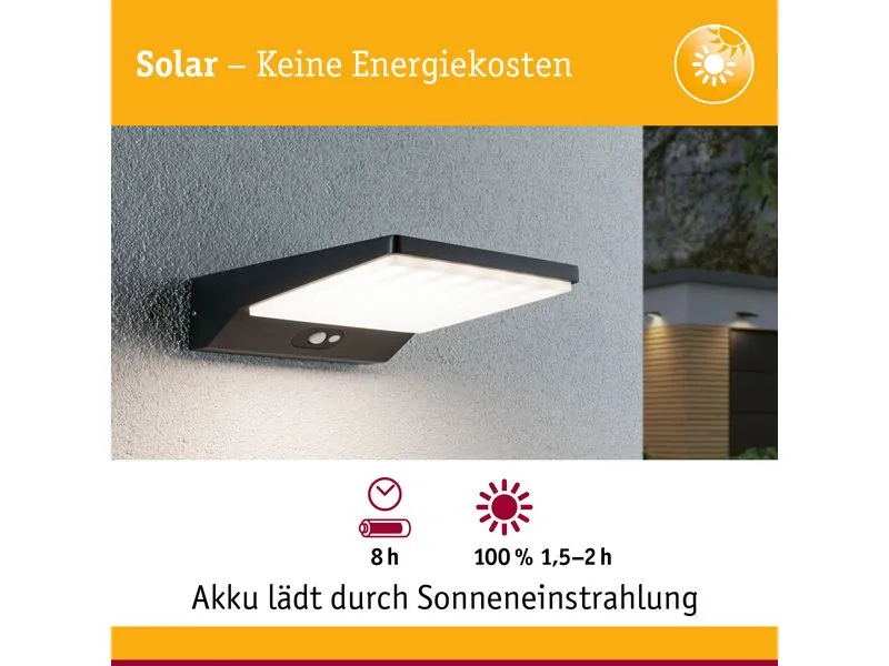 Paulmann Solar LED Aussenwandleuchte Ronas, Dunkelgrau Paulmann Solar LED Aussenwandleuchte Ronas, Dunkelgrau
