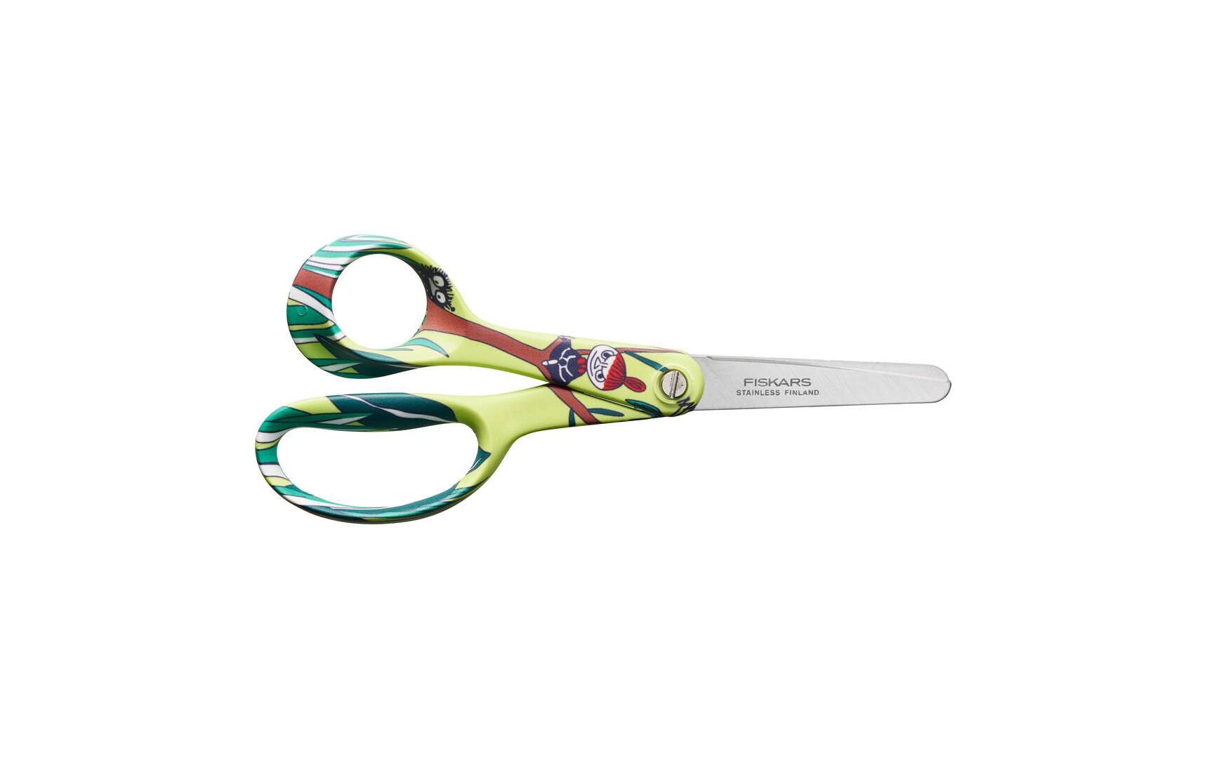 Fiskars Kinderschere Moomin Little My Links 13 cm, linkshänder, Grün
