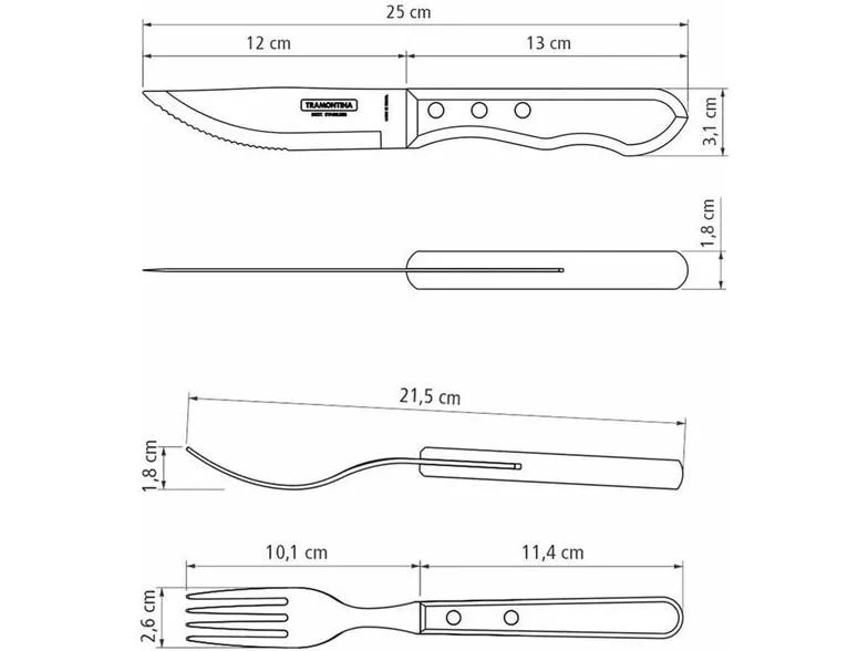Tramontina Churrasco Jumbo Rot/Silber