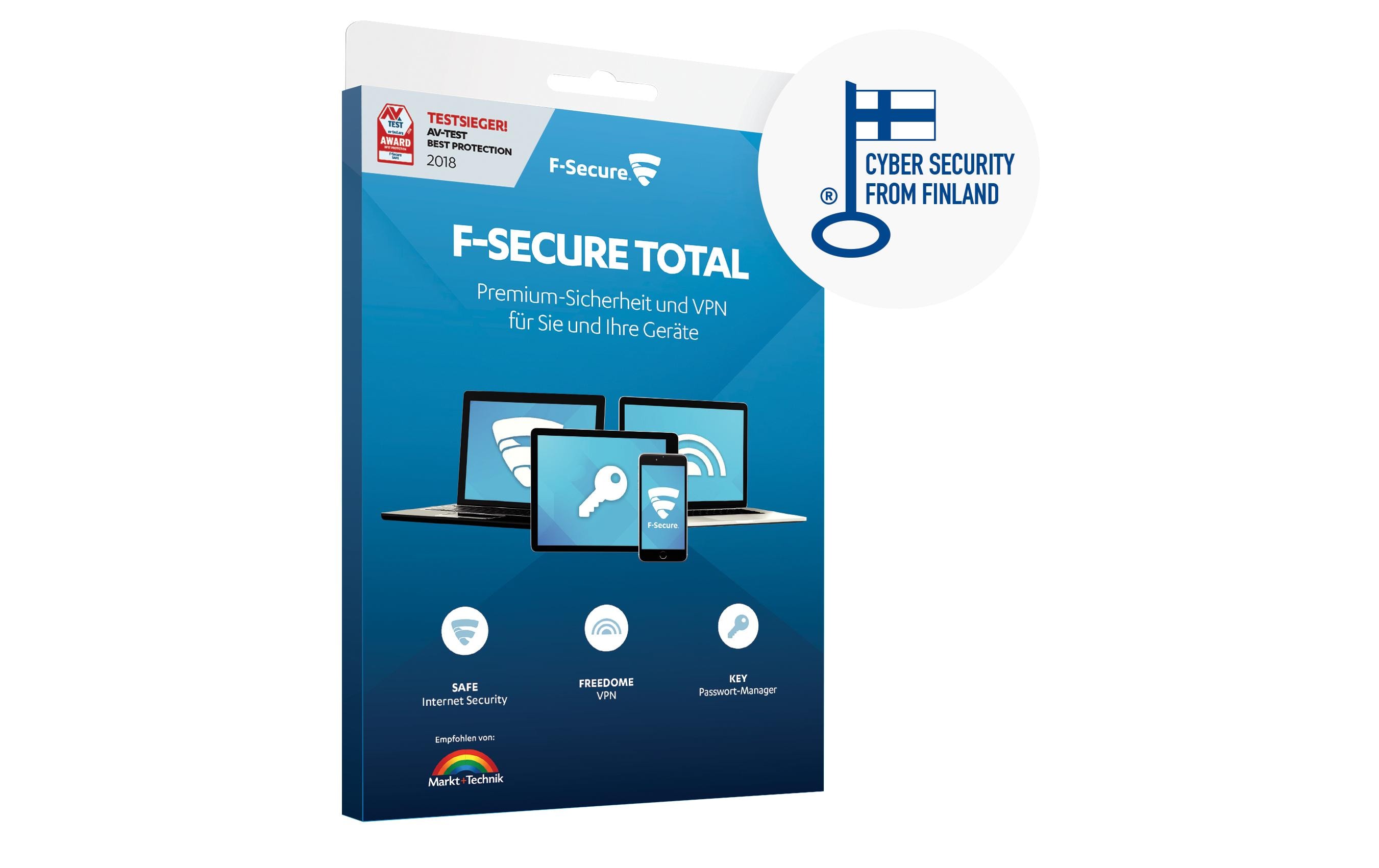 F-Secure Total Security & VPN Vollversion, 3 Geräte, 2 Jahre