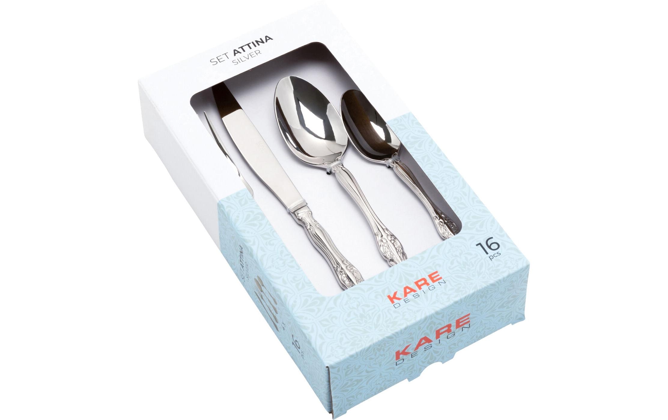 Kare Besteck-Set Attina, 16-teilig, Silber