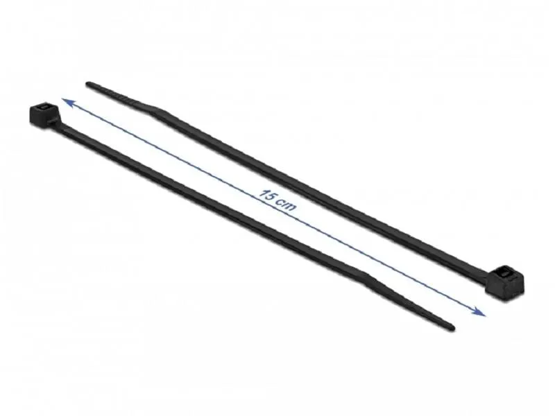 Delock Kabelbinder Schwarz 150 mm x 3.6 mm, 100 Stück Delock Kabelbinder Schwarz 150 mm x 3.6 mm, 100 Stück
