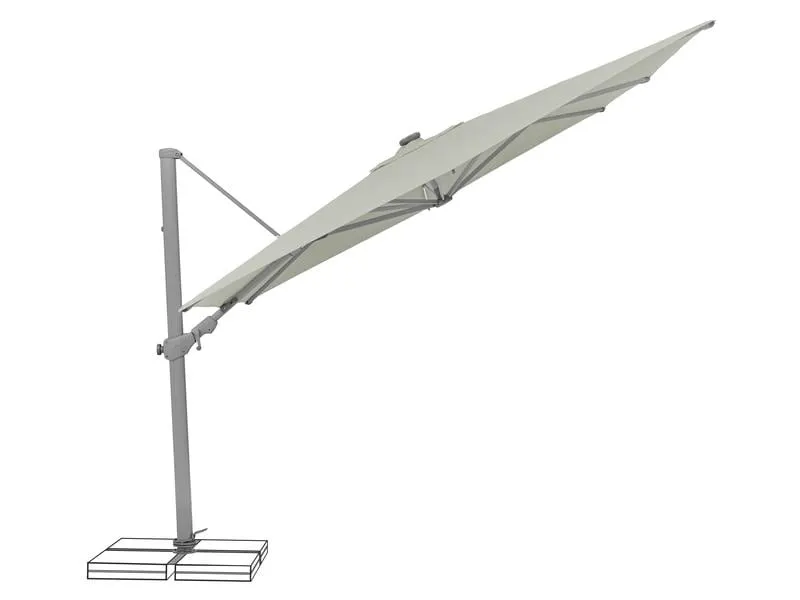 Suncomfort by Glatz Sonnenschirm Varioflex Solar LED, 300 x 300 cm, Light Grey