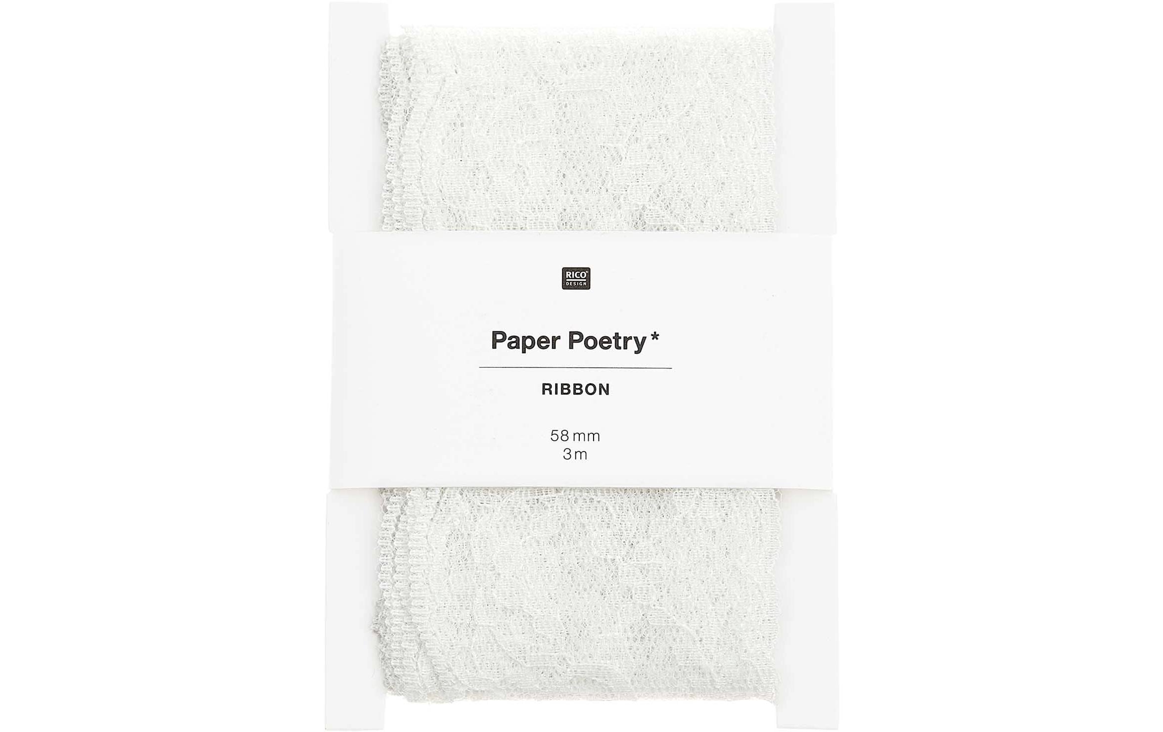 Rico Design Spitzenband Blümchen 58 mm x 3 m, Offwhite