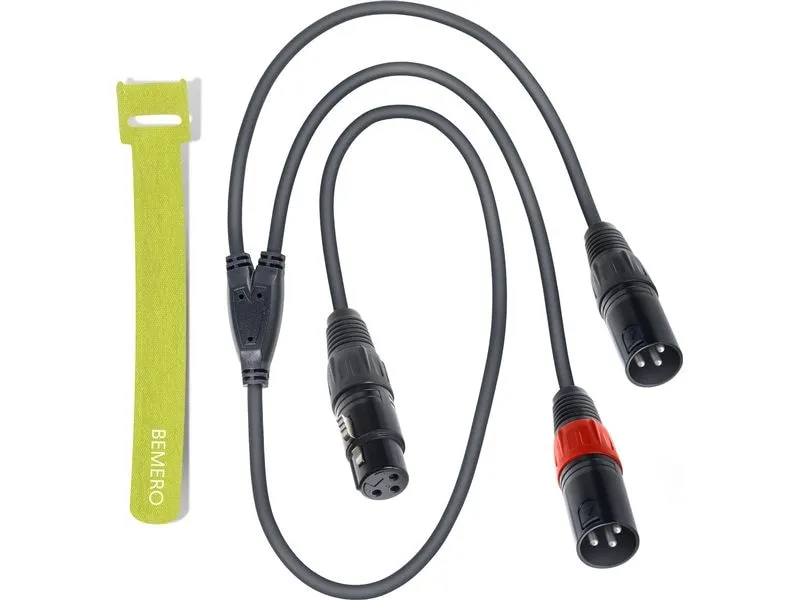 Bemero BAC4043-75BK XLRf - 2x XLRm 0.75m 0.75 m, Schwarz Bemero BAC4043-75BK XLRf - 2x XLRm 0.75m 0.75 m, Schwarz