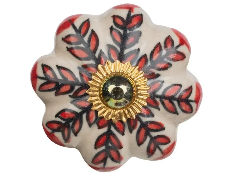 Tranquillo Möbelgriff handgemacht, Ø 4.5 cm, Weiss/Gold Tranquillo Möbelgriff handgemacht, Ø 4.5 cm, Weiss/Gold