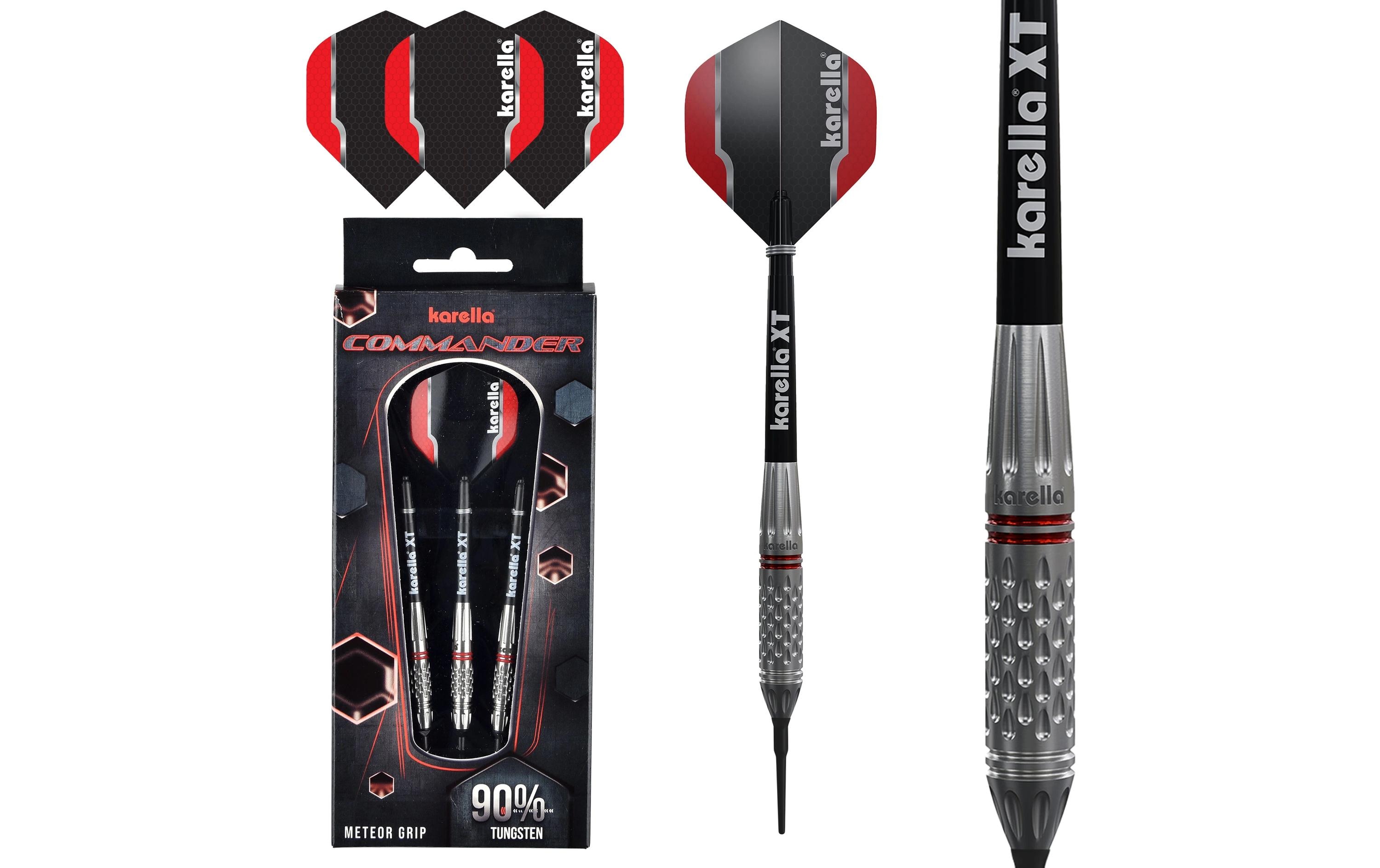 Karella Dartpfeile Softdart Commander 21g, 3 Stück – Silber