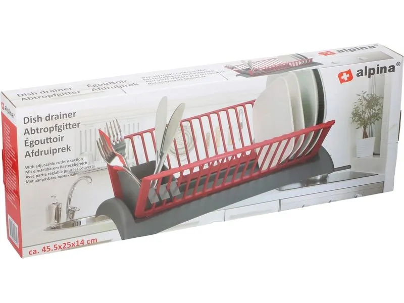 alpina Abtropfgestell Rot/Grau
