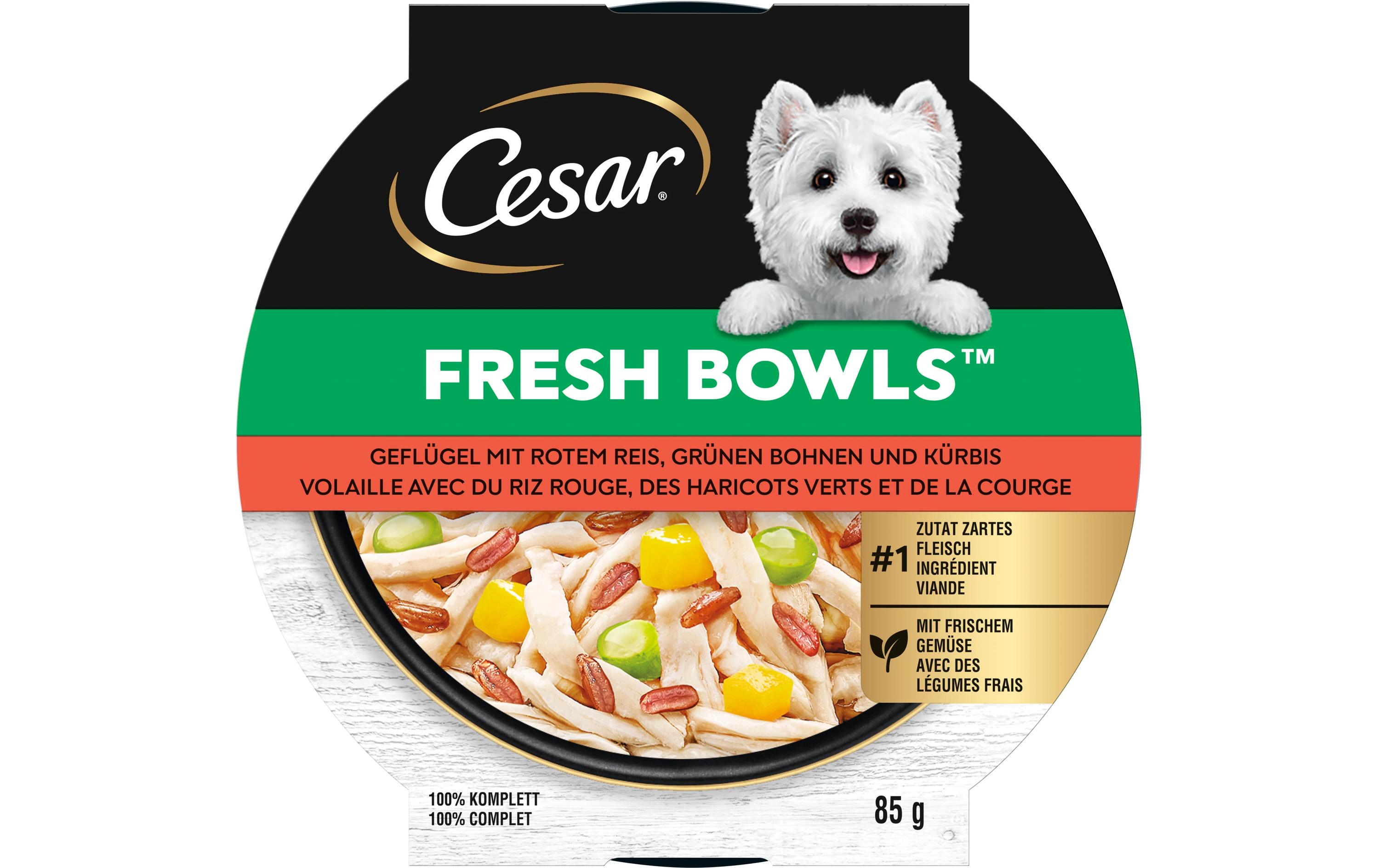 Cesar Nassfutter Fresh Bowls Huhn, Karotten 10 x 85 g