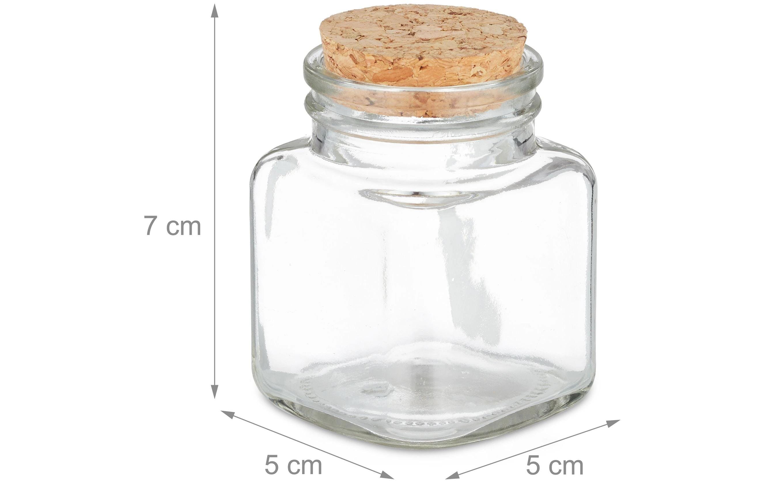 relaxdays Korkenglas Hellbraun/Transparent 20 Stück