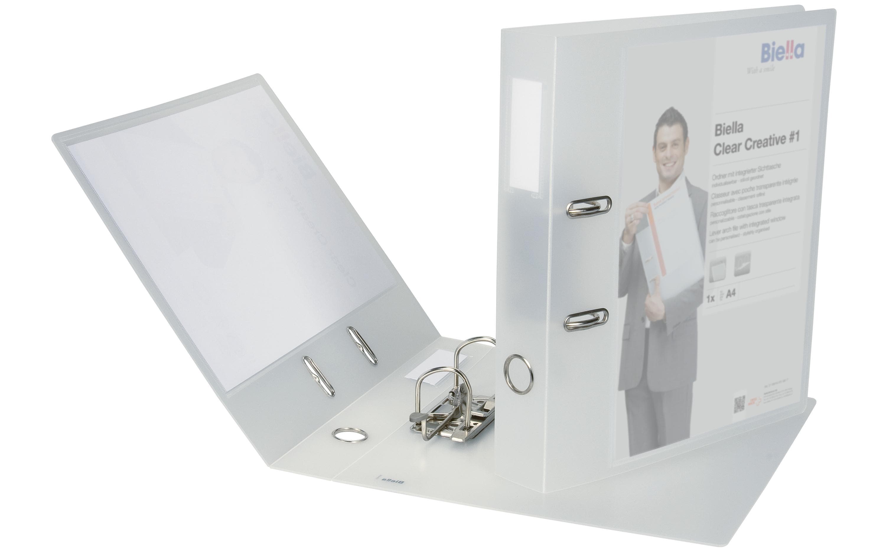 Biella Ordner Clear Creative A4 4 cm, Transparent