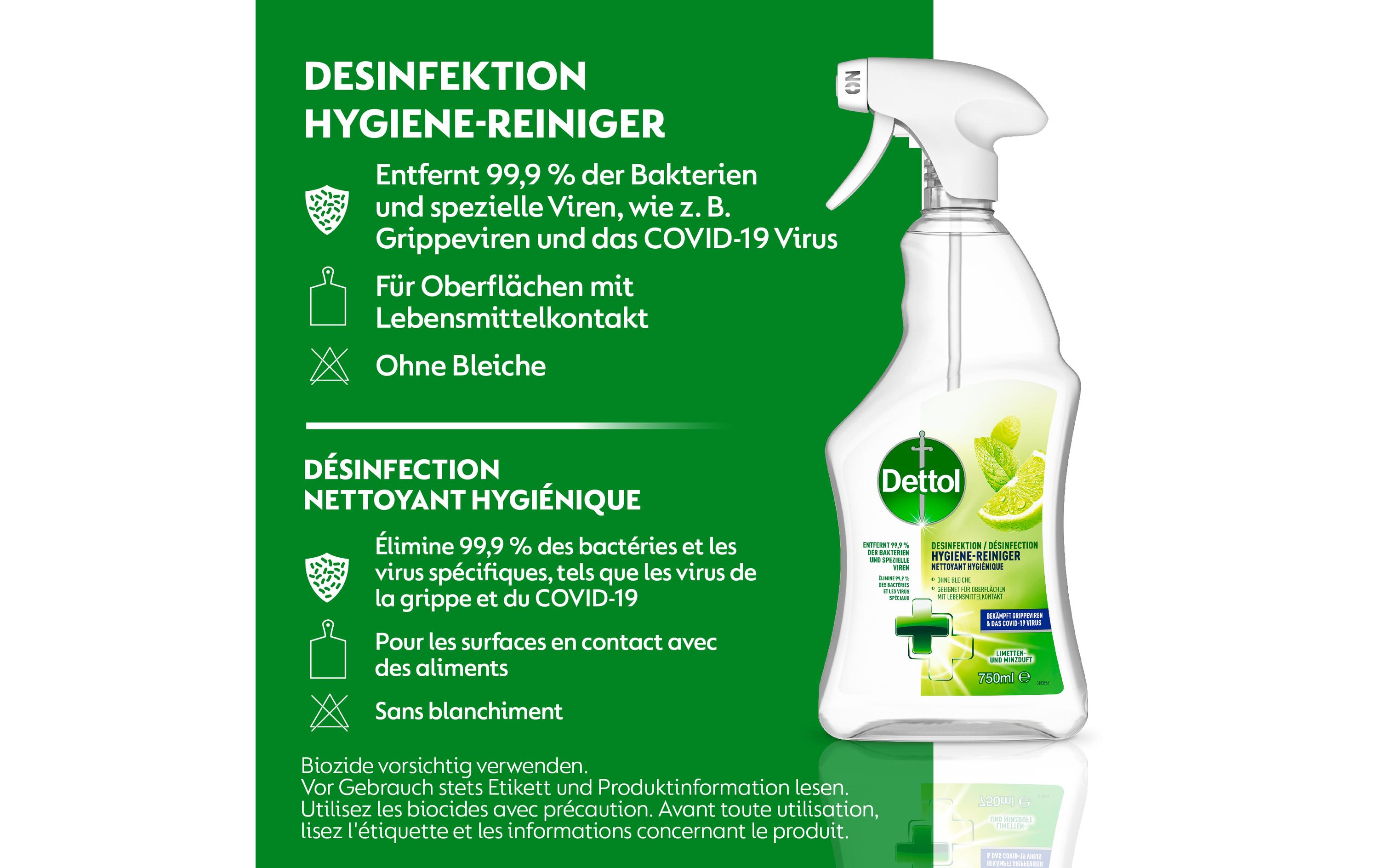 Dettol Desinfektion Hygiene-Reiniger Limetten- & Minze 750 ml