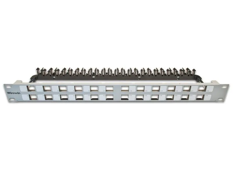 Wirewin Patchpanel 24 Port, Keystone, 1HE 19 Rack Hellgrau Wirewin Patchpanel 24 Port, Keystone, 1HE 19 Rack Hellgrau