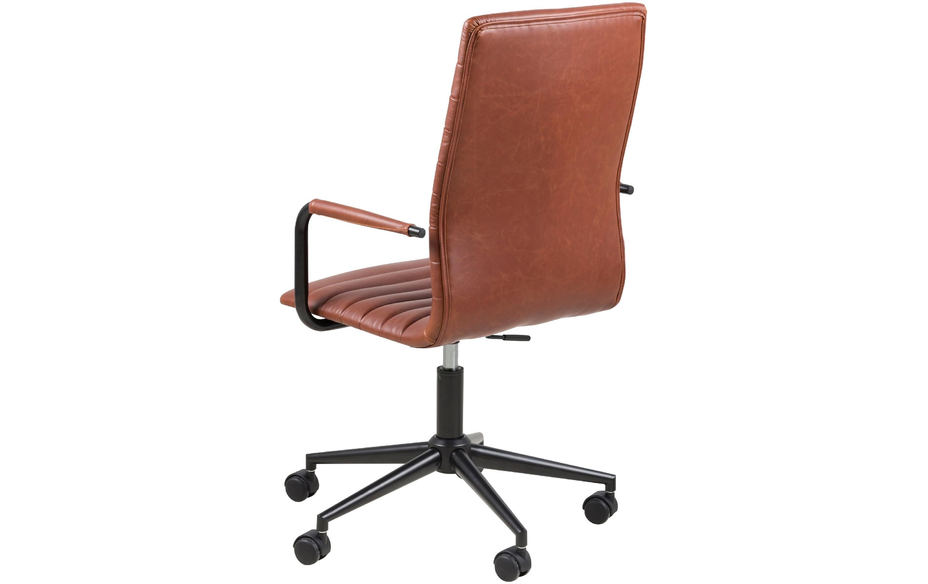 AC Design Bürostuhl Winslow, mit Polsterrücken und Armlehnen, Cognac AC Design Bürostuhl Winslow, mit Polsterrücken und Armlehnen, Cognac