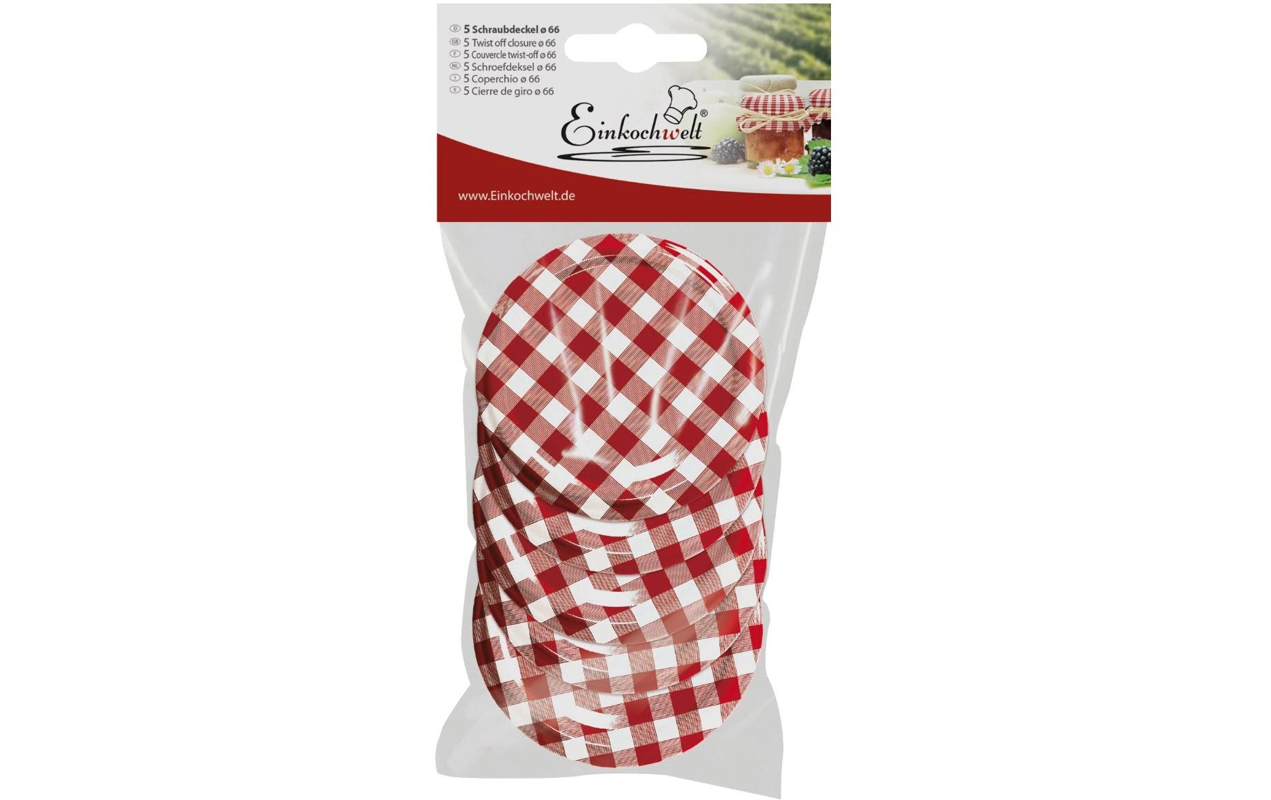 Einkochwelt Deckel 5 Stück, Ø 66 mm