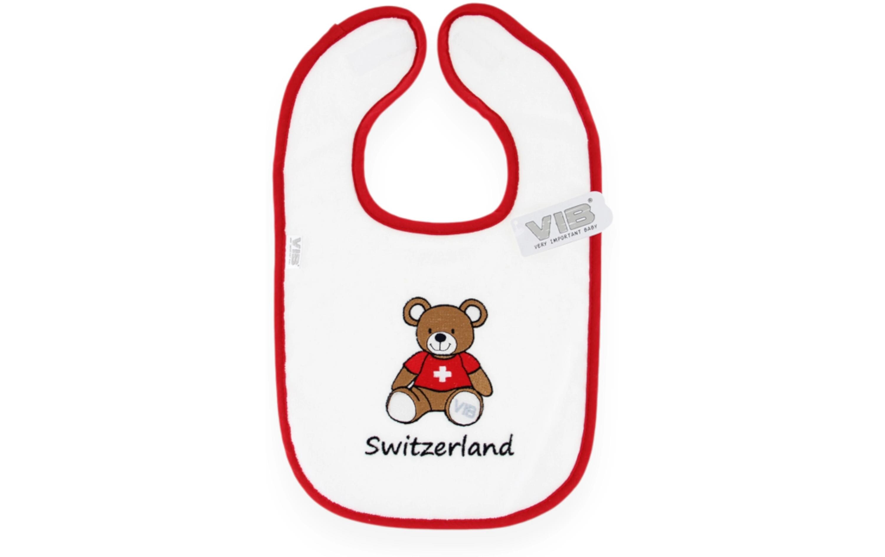 Very Important Baby Lätzchen Bär + Switzerland Weiss/Rot