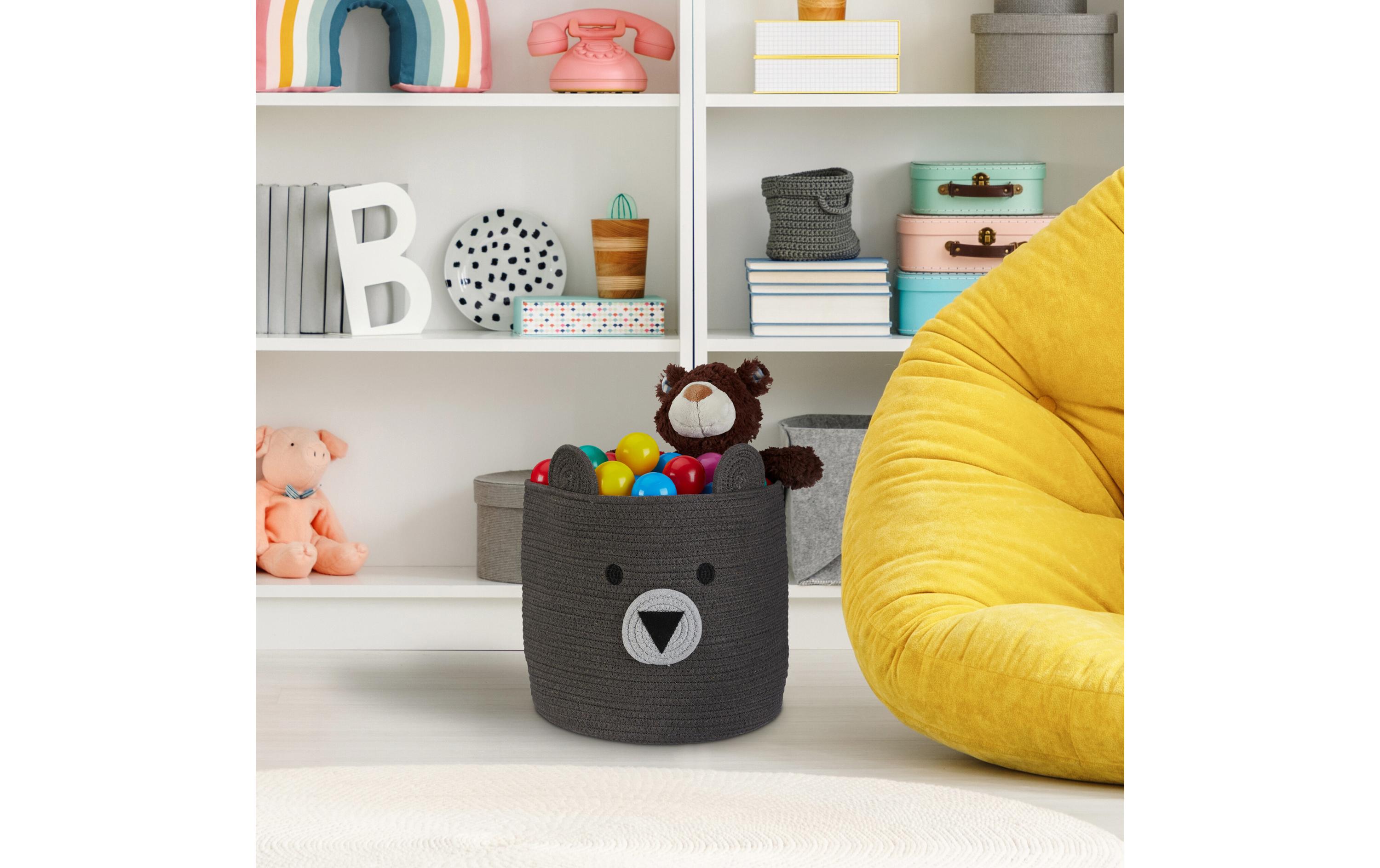 relaxdays Spielzeugkorb Bär