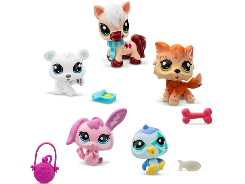 BANDAI Littlest Pet Shop Set 5 Pets Bergwelt & Accessoires BANDAI Littlest Pet Shop Set 5 Pets Bergwelt & Accessoires