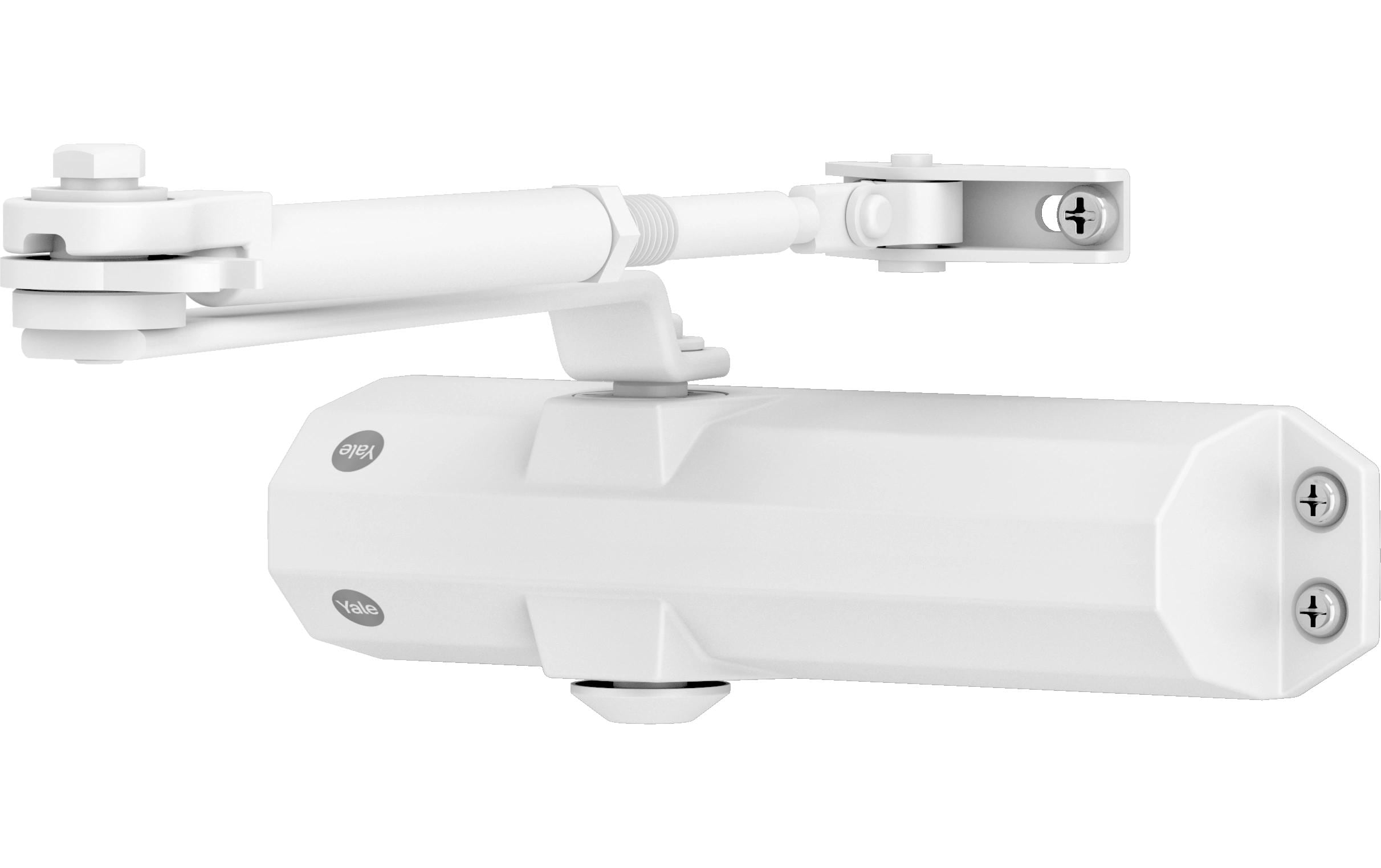 Yale Türschliesser mit Feststellarm, Serie 4500 Weiss