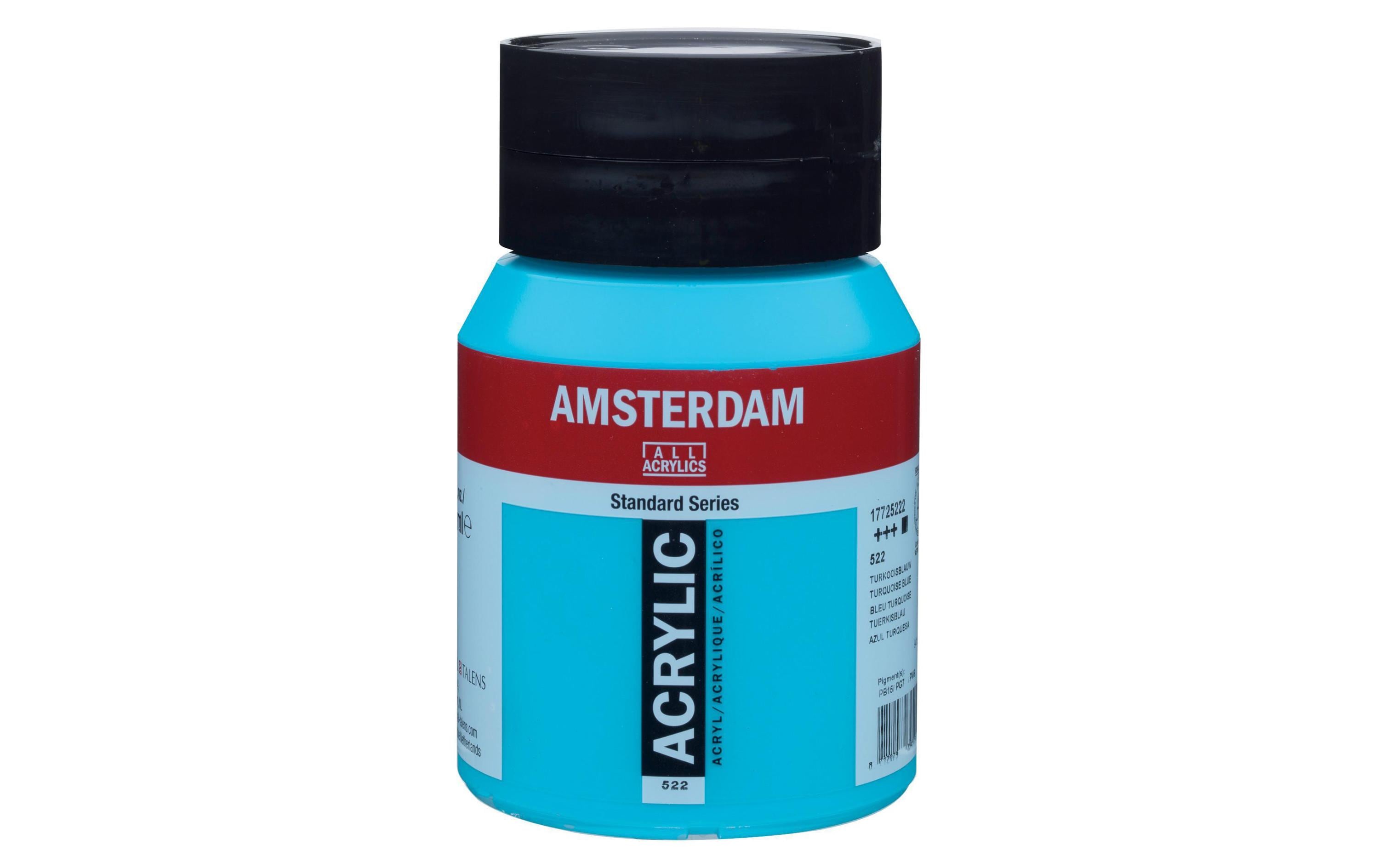 Amsterdam Acrylfarbe Standard 522 Türkisblau deckend, 500 ml