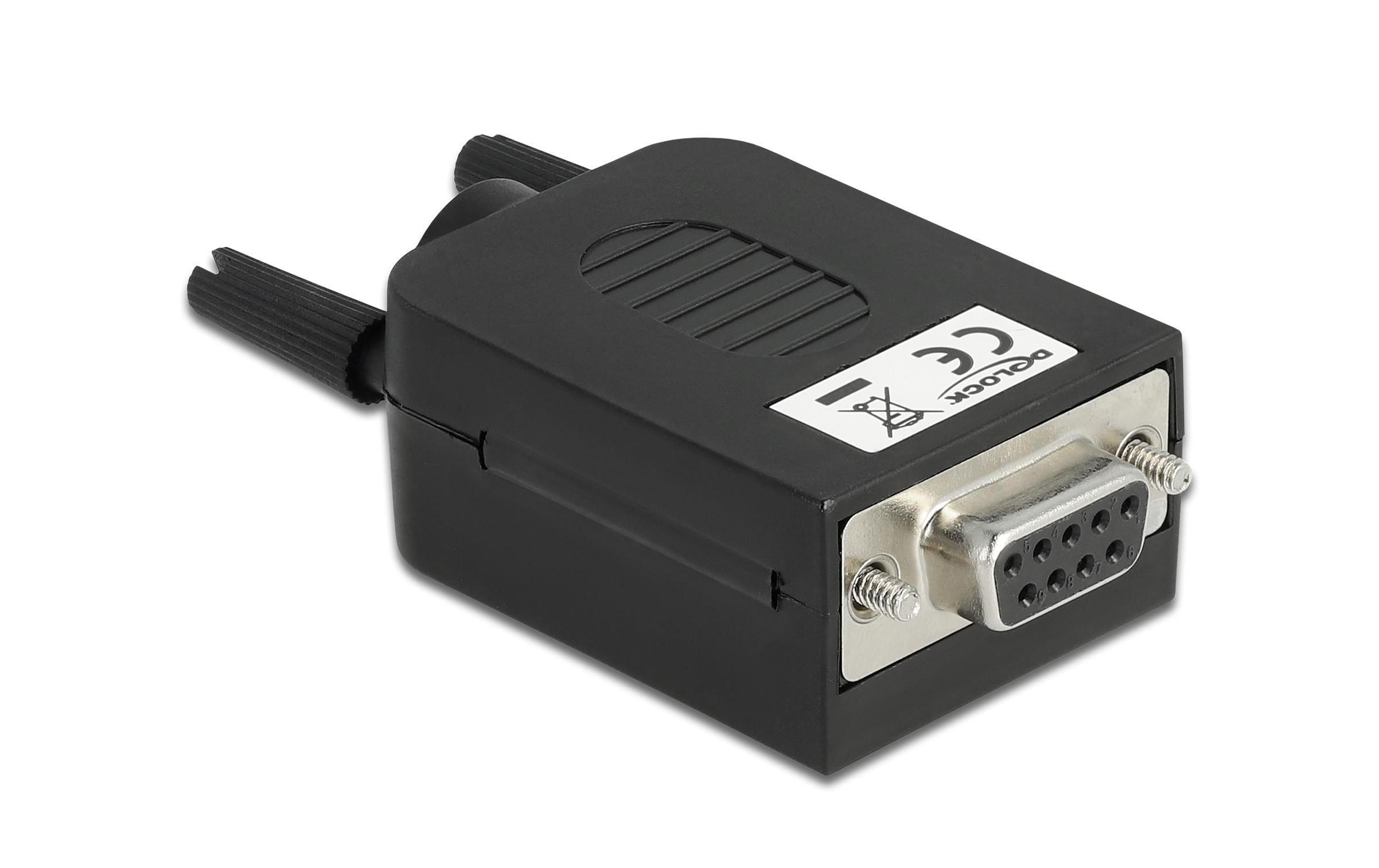 Delock Adapter DB9 - Terminalblock Buchse, mit Gehäuse