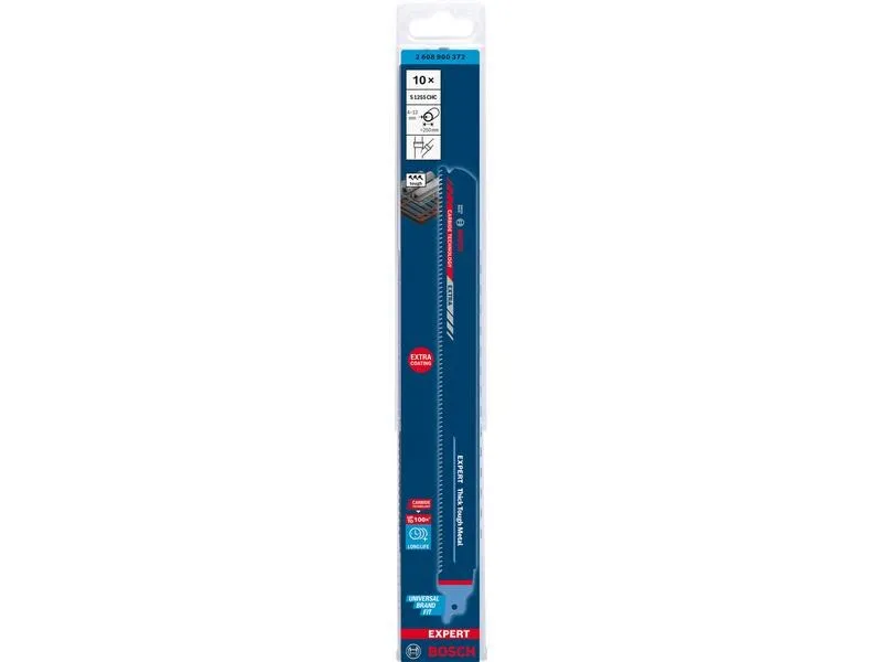 Bosch Professional Säbelsägeblatt EXPERT Thick Tough Metal S 1255 CHC, 10 Stück Bosch Professional Säbelsägeblatt EXPERT Thick Tough Metal S 1255 CHC, 10 Stück