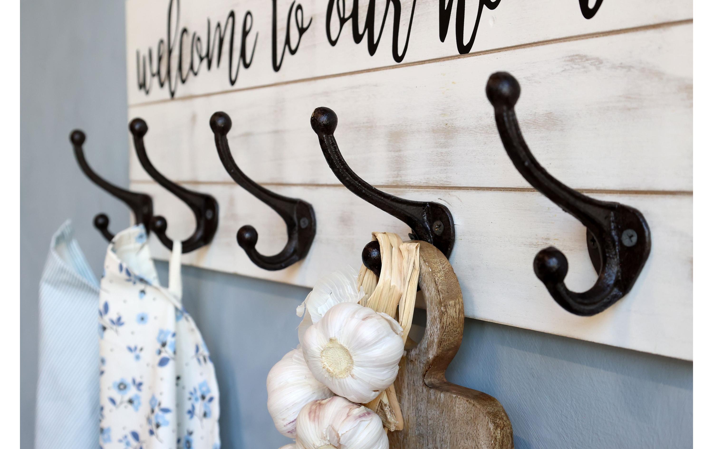 Chic Antique Wandhaken welcome to our home, Crème