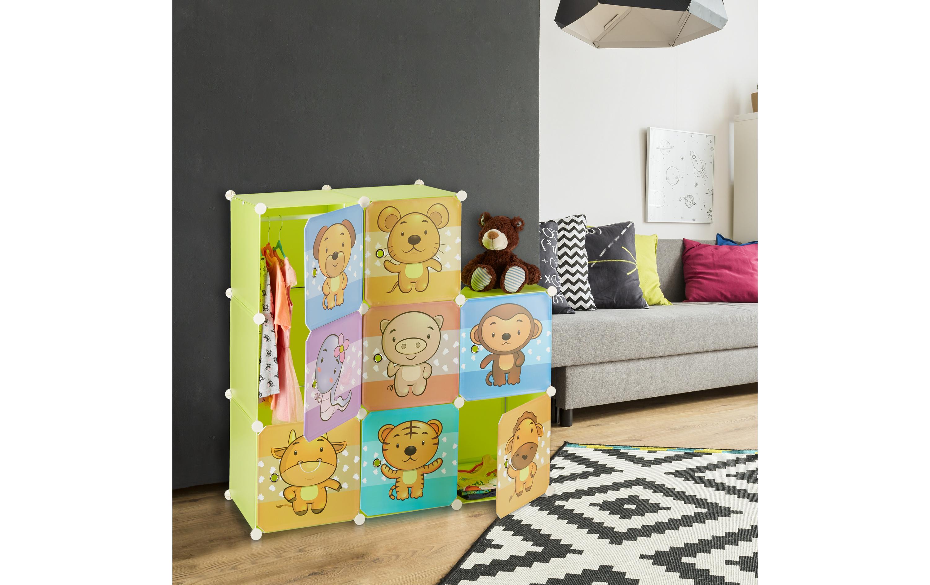 relaxdays Kinderregal mit Stecksystem