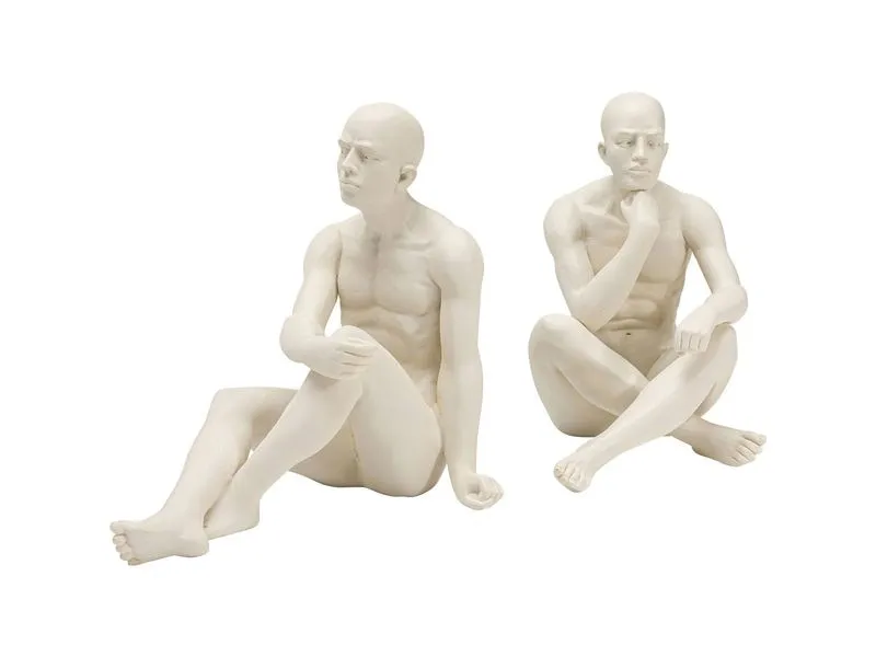 Kare Buchstütze Meditating Man 2er Set, Beige Kare Buchstütze Meditating Man 2er Set, Beige