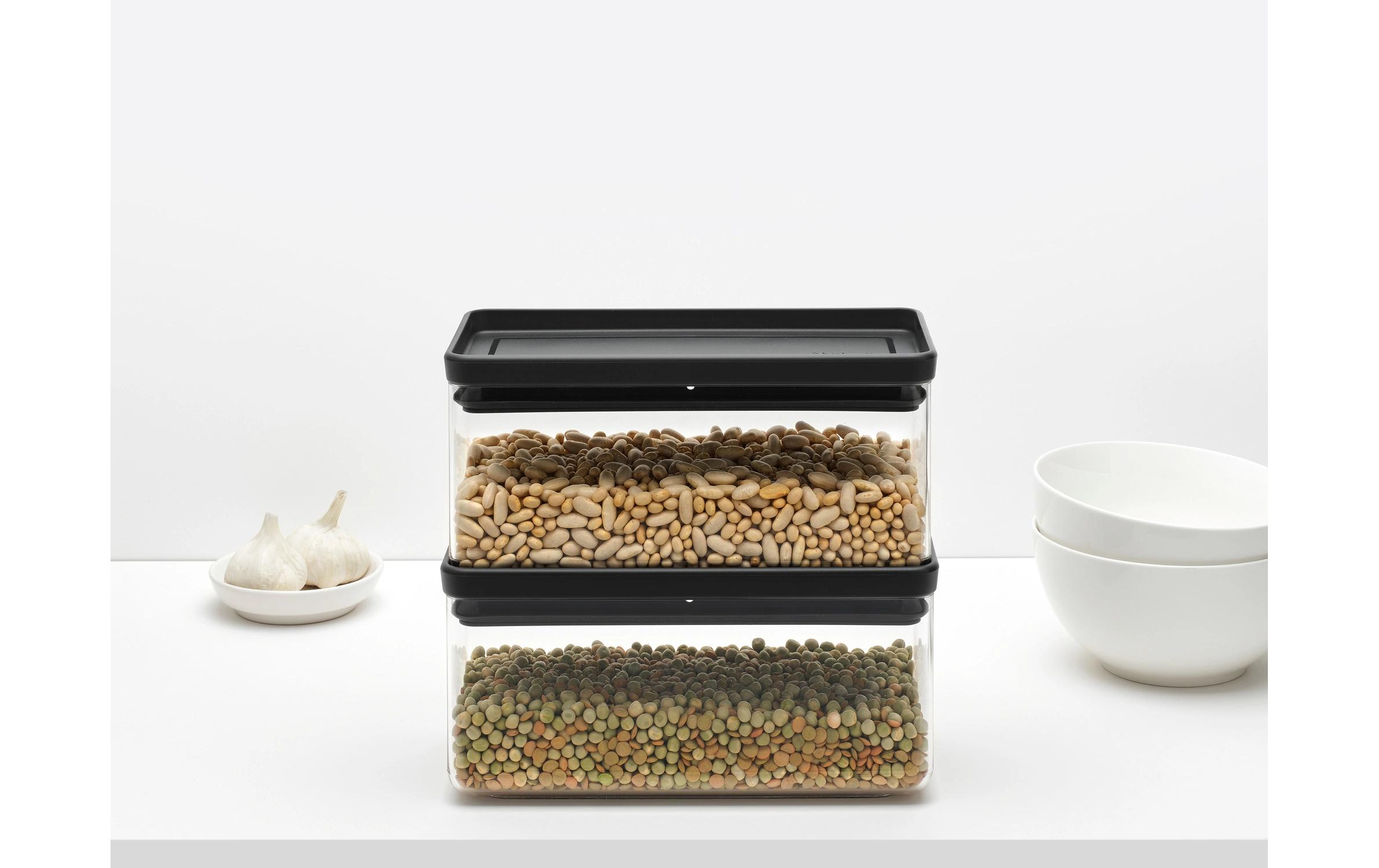 Brabantia Vorratsdose Tasty+ 1.5 l, Dunkelgrau/Grau/Transparent