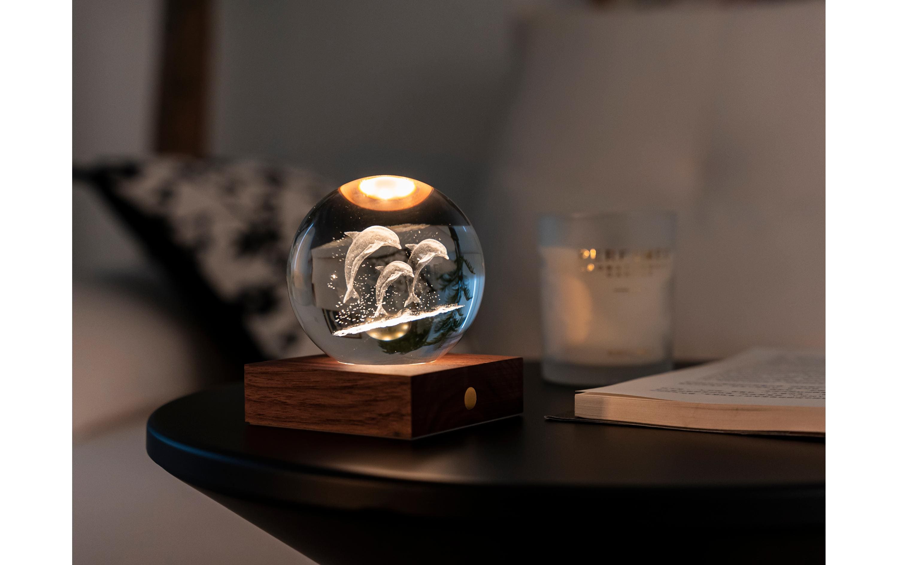 Gingko LED Stimmungslicht Amber Delfin Braun/Transparent