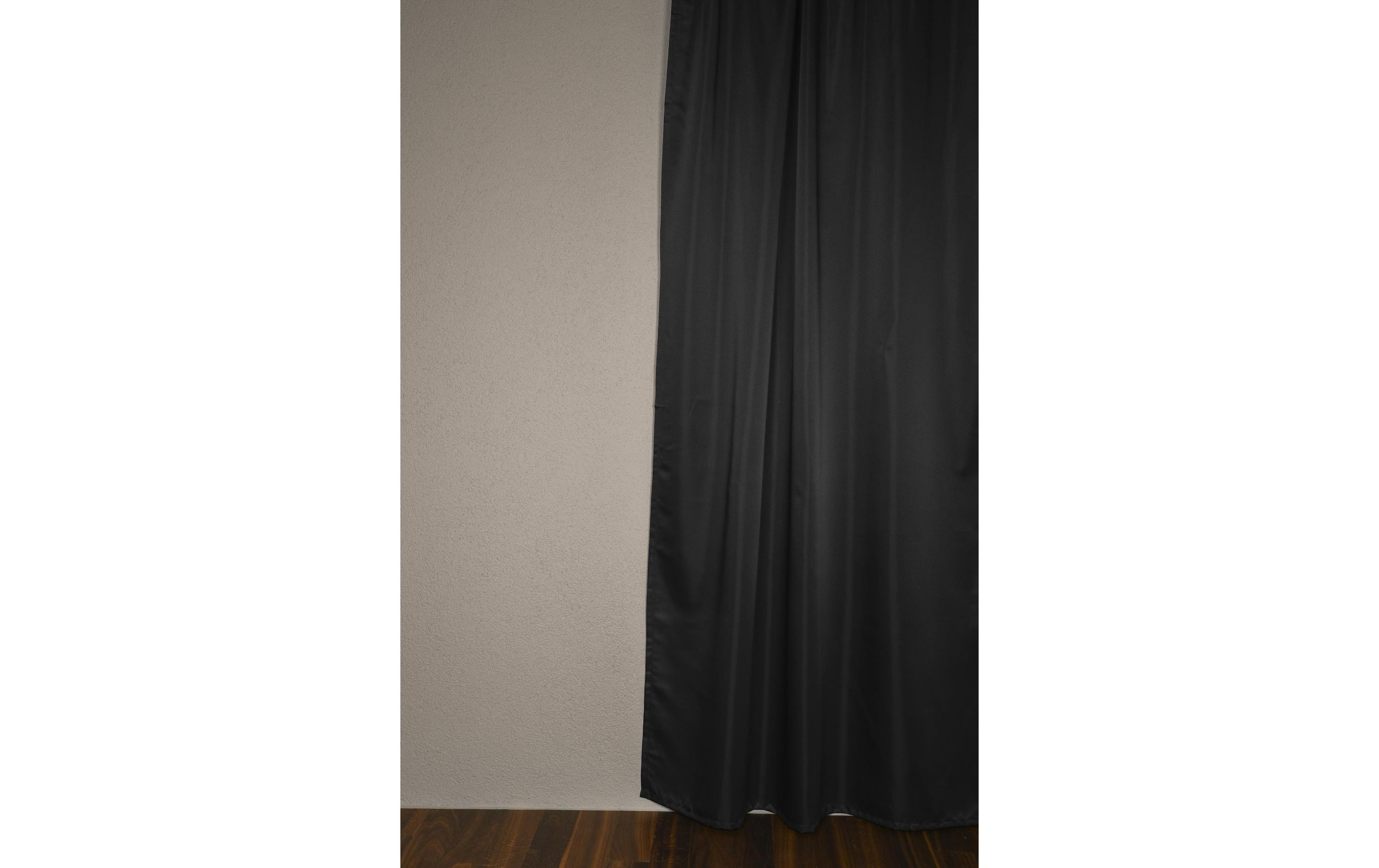 Stotz Decor AG Nachtvorhang mit Faltenband Carol 140 cm x 245 cm, Schwarz