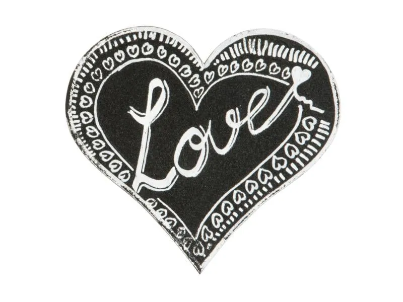 Securit Kreidetafel Silhouette Heart mit Klett, Schwarz