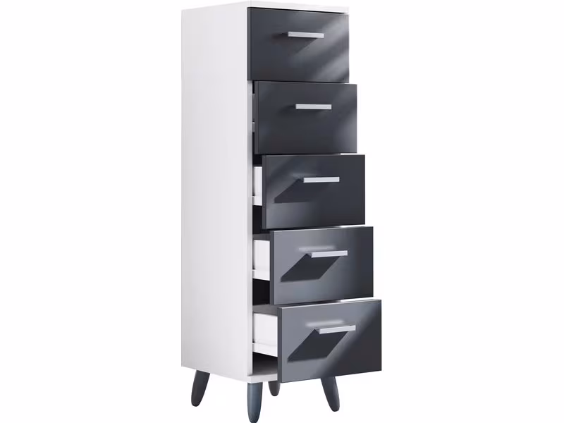 VCM Kommode Landos M 30 x 100 cm, Weiss/Anthrazit