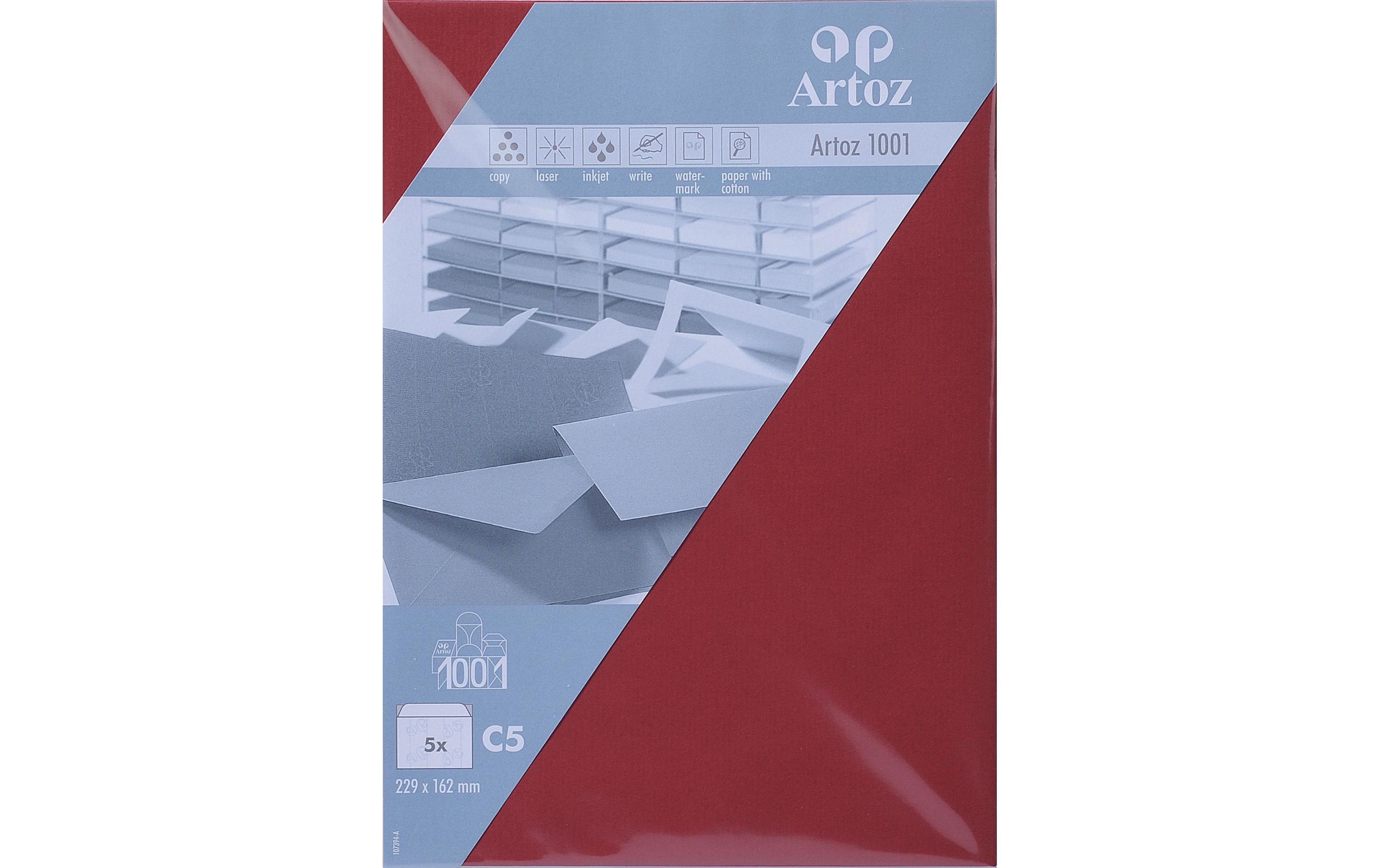 Artoz Couvert 1001, C5, 5 Stück, Weinrot