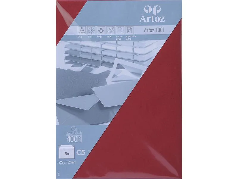 Artoz Couvert 1001, C5, 5 Stück, Weinrot Artoz Couvert 1001, C5, 5 Stück, Weinrot