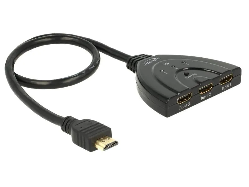 Delock Verteiler 3 Port HDMI Switch 4K/60Hz Delock Verteiler 3 Port HDMI Switch 4K/60Hz