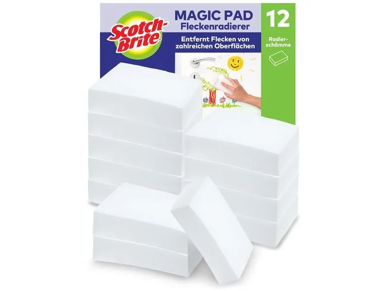 Scotch-Brite Flecken-Radierer 3M Magic Pad Weiss, 12 Stück Scotch-Brite Flecken-Radierer 3M Magic Pad Weiss, 12 Stück