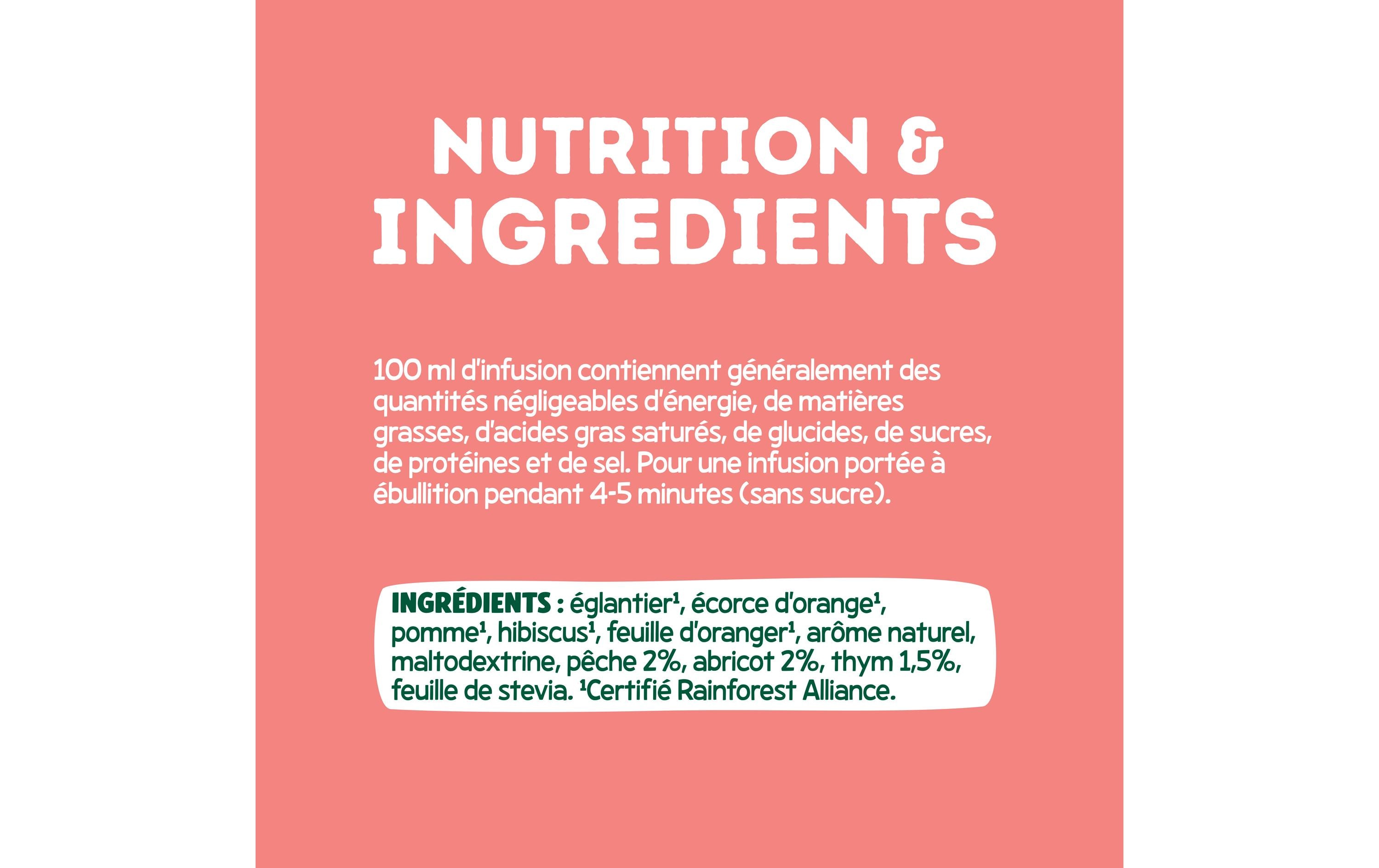 Eléphant Teebeutel Infusion Péche Abricot 20 Stück