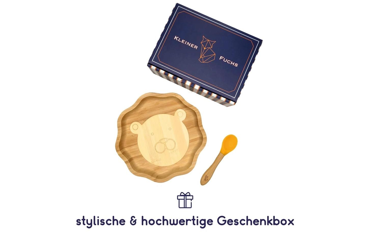 Kleinfuchs Kinderteller Bambus Löwe Gelb